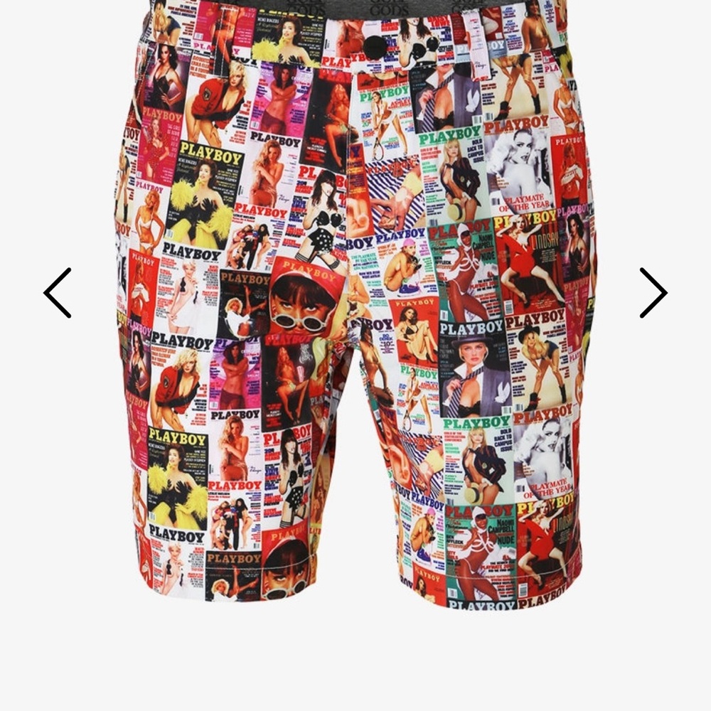 PLAYBOY Men's Colorful Magazine Print Shorts